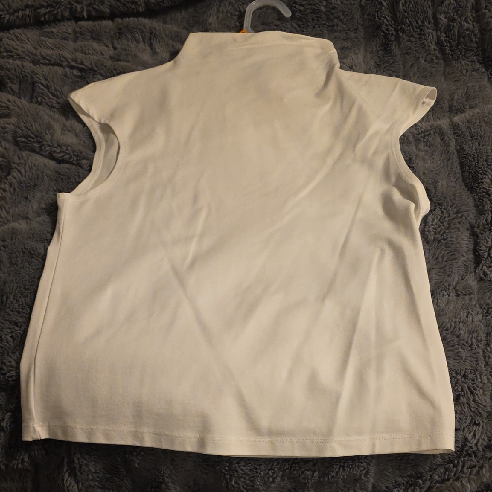 J. Crew Cream Muscle Tee with Mandarin Collar and Boxy Fit